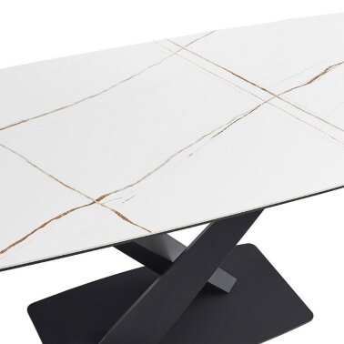 Обеденный стол столешница керамика DT-2017 (180) WHITE ceramic - 