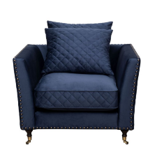 Кресло велюровое темно-синее Garda Decor Sorrento