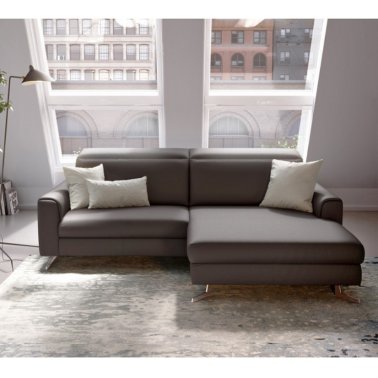 Современный диван с широкой оттоманкой ROM Fontane Velluti - Grey - 