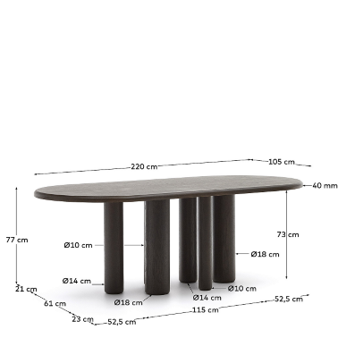 Обеденный стол из шпона ясеня La Forma Mailen 178210 - 