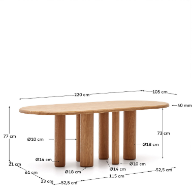 Обеденный стол из шпона ясеня La Forma Mailen 179292 - 