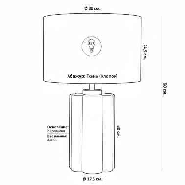 Настольная зеленая лампа Tuomi от Louvre home -