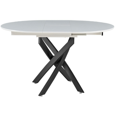 Стол обеденный круглый раскладной ESF 2303-1 WHITE/BLACK - 