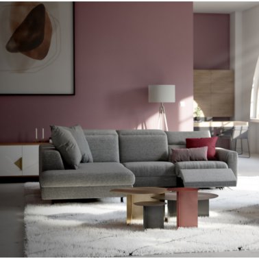 Угловой диван с реклайнером ROM Fontane Vivique - Silver - 