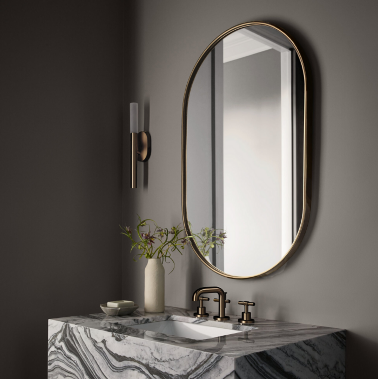 Золотое овальное зеркало Reilly от Louvre home - 
