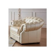 Кресло кожаное ESF B-128-1 beige 31