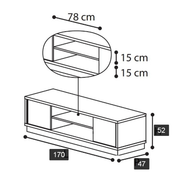 Тумба под ТВ Camelgroup Roma bianco 135PTV.02BI - 