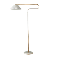 Золотой торшер с белым абажуром Harriet от Louvre home