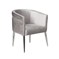 Стул кресло мягкий велюровый серый/хром Garda Decor GY-08200
