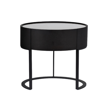 Тумба прикроватная овальная тёмного цвета Garda Decor - 