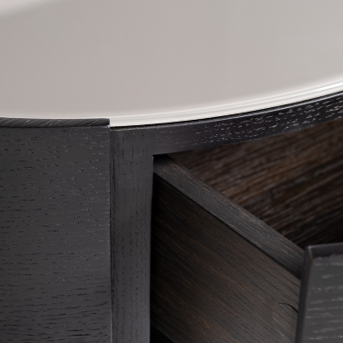 Тумба прикроватная овальная тёмного цвета Garda Decor - 