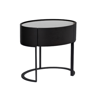 Тумба прикроватная овальная тёмного цвета Garda Decor - 