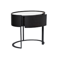 Тумба прикроватная овальная тёмного цвета Garda Decor