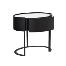 Тумба прикроватная овальная тёмного цвета Garda Decor