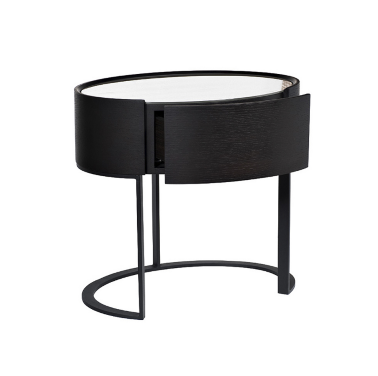 Тумба прикроватная овальная тёмного цвета Garda Decor - 