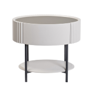 Тумба прикроватная овальная серо-бежевого цвета Scala GD
