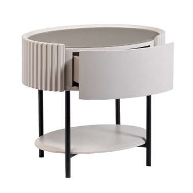 Тумба прикроватная овальная серо-бежевого цвета Scala GD - 