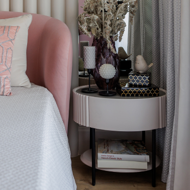 Тумба прикроватная овальная серо-бежевого цвета Scala GD - 