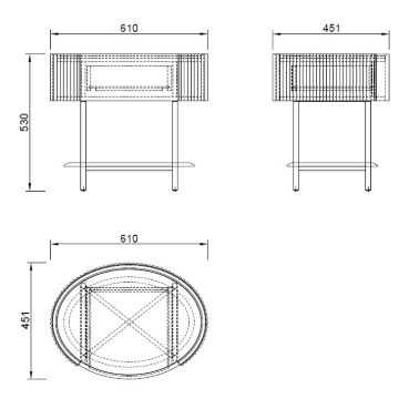 Тумба прикроватная овальная серо-бежевого цвета Scala GD - 