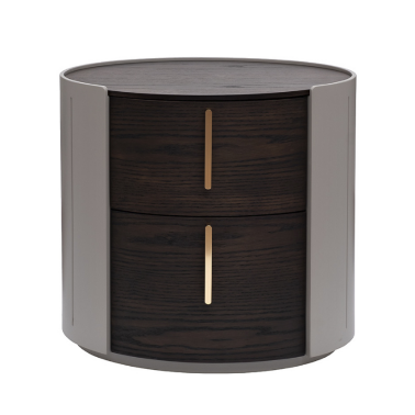 Тумба овальная с 2-мя ящиками темный шпон GD - 