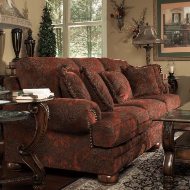 Бордовый диван с подушками ASHLEY 32601-38 - ASHLEY 32601-38