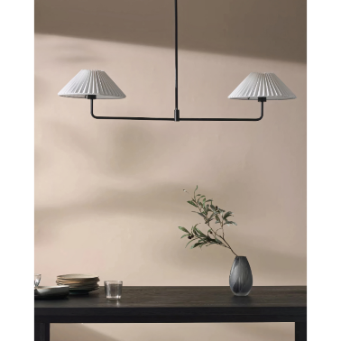 Чёрная люстра с белым абажуром Harriet от Louvre home - 