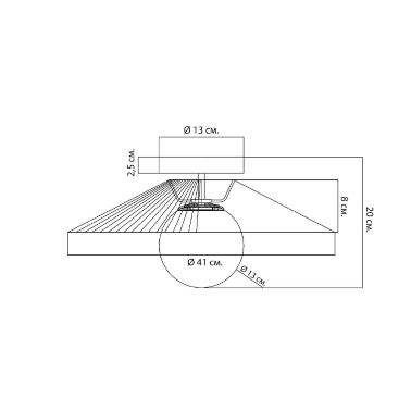 Потолочный светильник с белым абажуром Harriet от Louvre home  - 