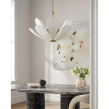 Люстра с белым абажуром Flack от Louvre home - 