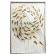 Интерьерное панно Shoal с золотыми рыбами 