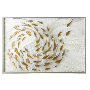 Интерьерное панно Shoal с золотыми рыбами -