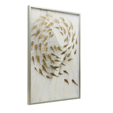 Интерьерное панно Shoal с золотыми рыбами -