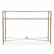 Золотая консоль Hugo с зеркальной столешницей