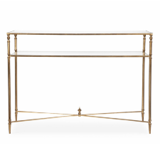 Золотая консоль Hugo с зеркальной столешницей