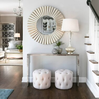 Зеркало в серебряной ребристой раме Gardner от Louvre home - 