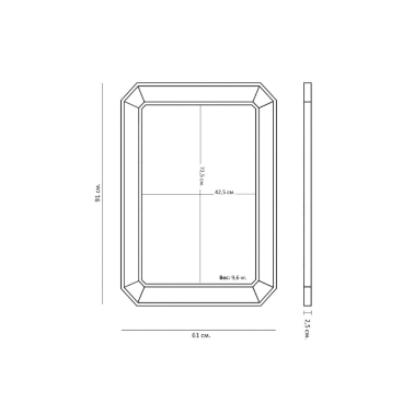 Зеркало в черной раме Louvre home Lennoks  - 