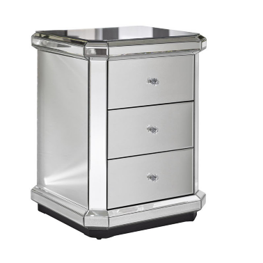 Зеркальная тумбочка прикроватная 3 ящика GD - 