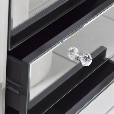 Зеркальная тумбочка прикроватная 3 ящика GD - 