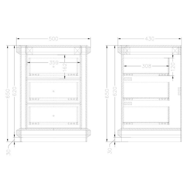 Зеркальная тумбочка прикроватная 3 ящика GD - 