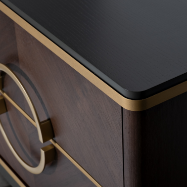 Тумбочка прикроватная темный шпон GD  - 