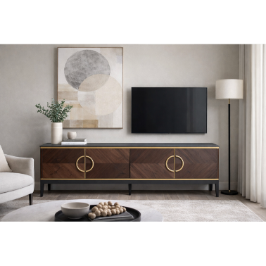 Тумба под ТВ темный шпон GD -