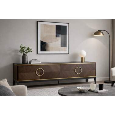 Тумба под ТВ темный шпон GD -