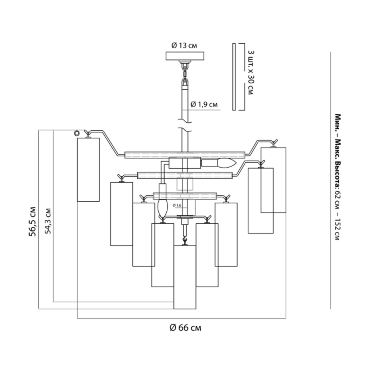Люстра стеклянная Tolbot от Louvre home LCH970924SWL - 