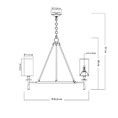 Люстра никель Valente Louvre home LHLCH310124XNP - 