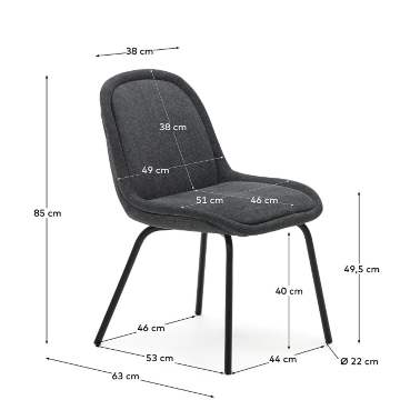 Стул из серой синели  La Forma Aimin 172694 - 