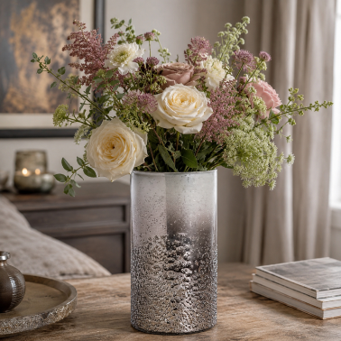 Ваза стеклянная серебристая от Garda Decor - 