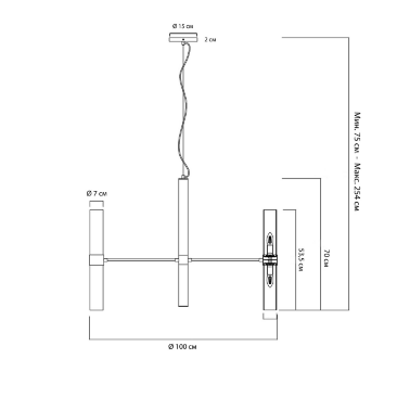 Люстра стеклянная Ame от Louvre home LHLCH100224XNP - 