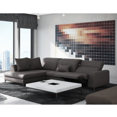 Угловой диван с электрореклайнером ROM Donato Camino - Stone - 