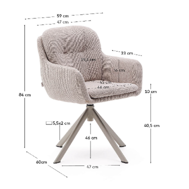 Поворотное кресло бежевое La Forma Lexa 229369 - 