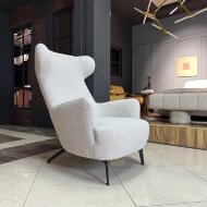 Кресло высокое из ткани букле Saloni Panda 442334