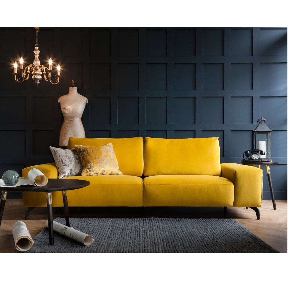 Дизайнерский диван с низкой спинкой ROM Romano Velluti - Gold – Купить поцене 533 797 руб. в Санкт-Петербурге: характеристики, описания, отзывы